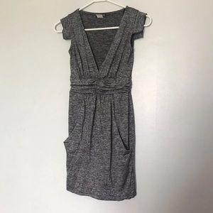Grey V-Cut Dress